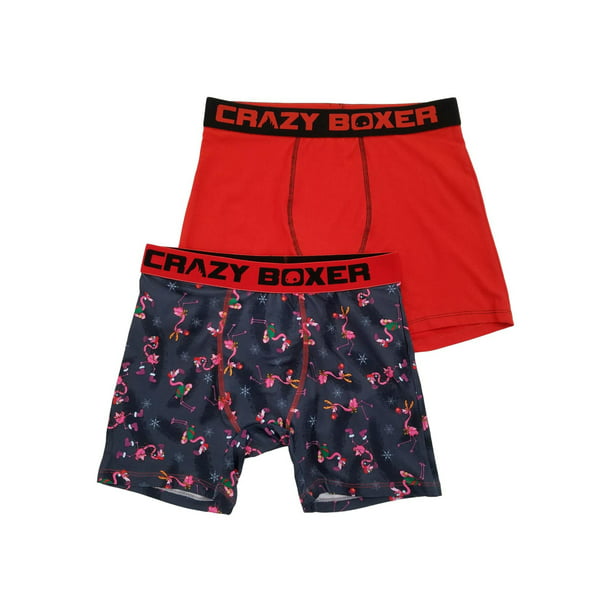 Men Boxer Briefs Polyester Underwear Men 2 Pack Boxer Briefs for Valentines Gift with Black Cat Pattern 